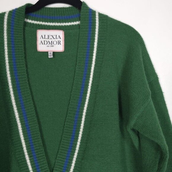 ALEXIA ADMOR Cathrine Knit‎ Sweater Green V Neck Cardigan Front Button Size XS - Picture 8 of 12